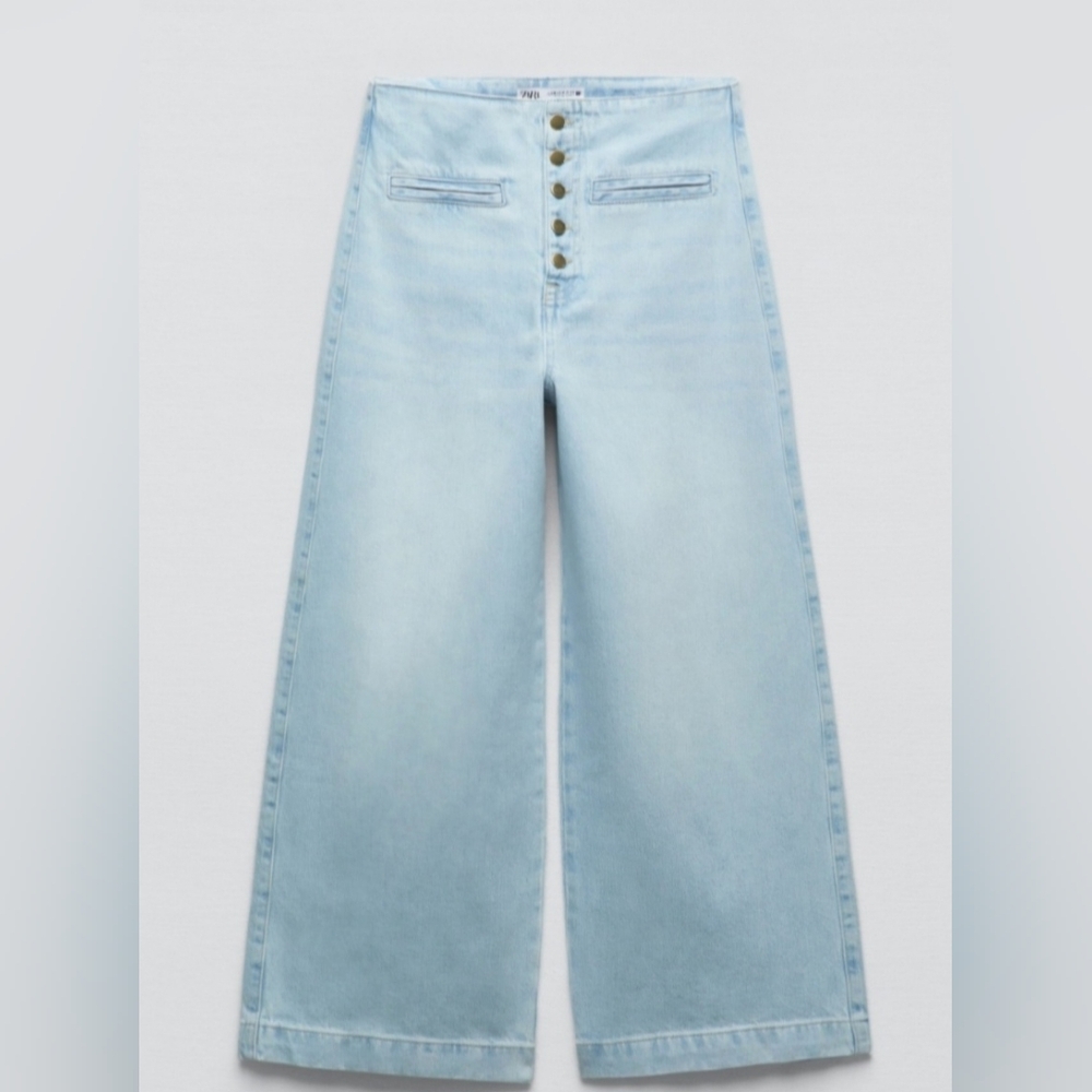 Zara Sky Blue Flare Jeans